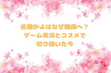 佐藤かよはなぜ韓国へ？ゲーム実況とコスメで切り開いた今