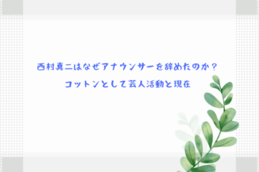 西村真二はなぜアナウンサーを辞めたのか？コットンとして芸人活動と現在